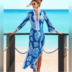 Lilly Pulitzer Shealyn 3/4 Sleeve Stretch Maxi Caftan Dress